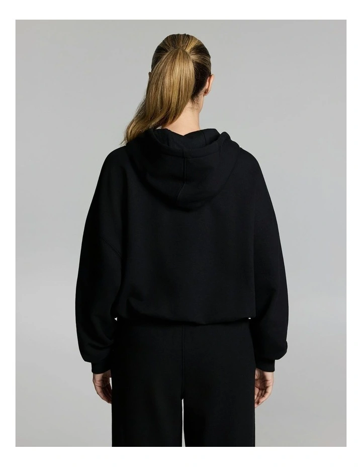 Plush Fleece Hoodie Black image 2