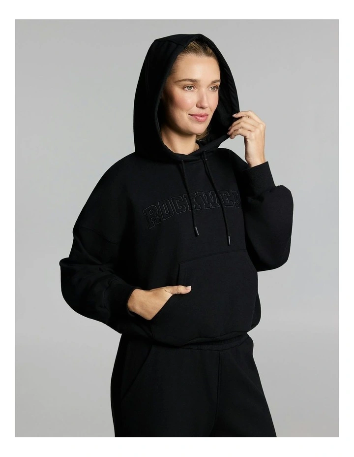 Plush Fleece Hoodie Black image 5