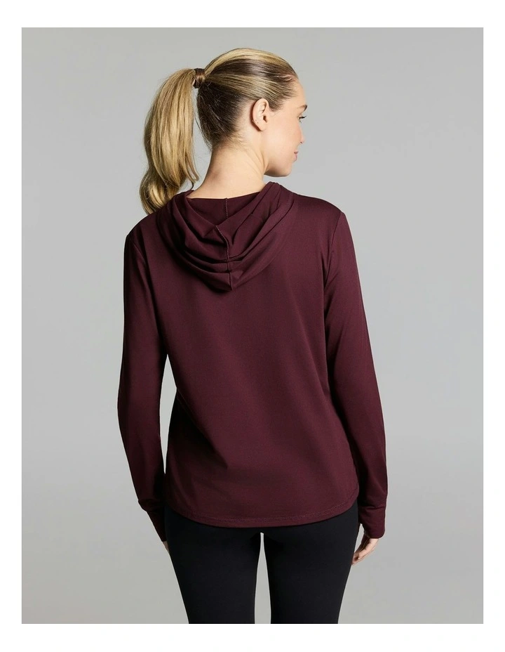 Activate Brushed Hooded Long Sleeve Cherry Cola image 2