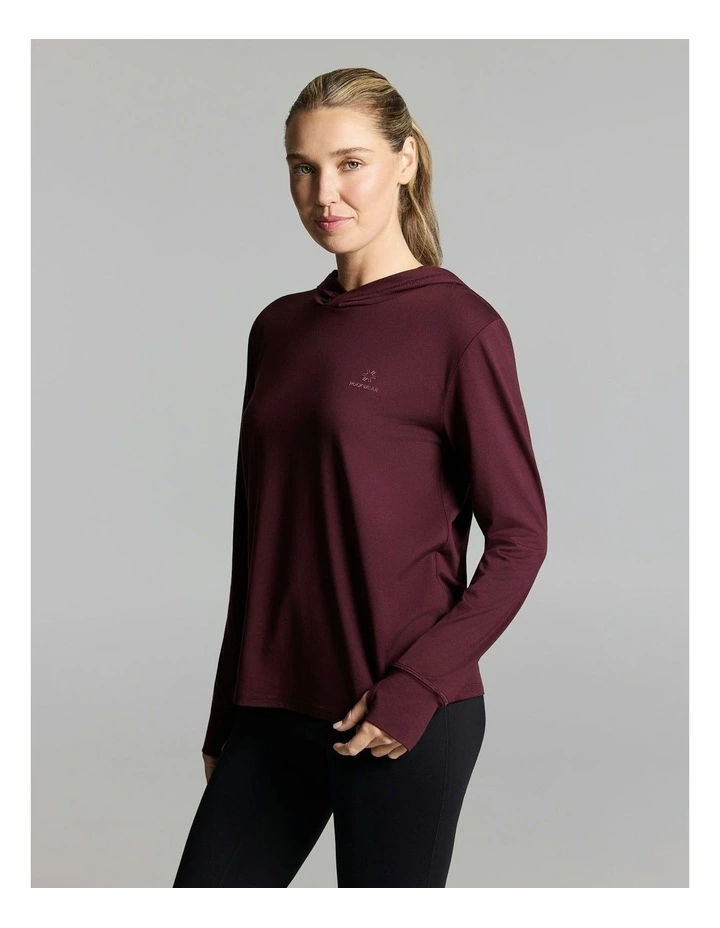 Activate Brushed Hooded Long Sleeve Cherry Cola image 3
