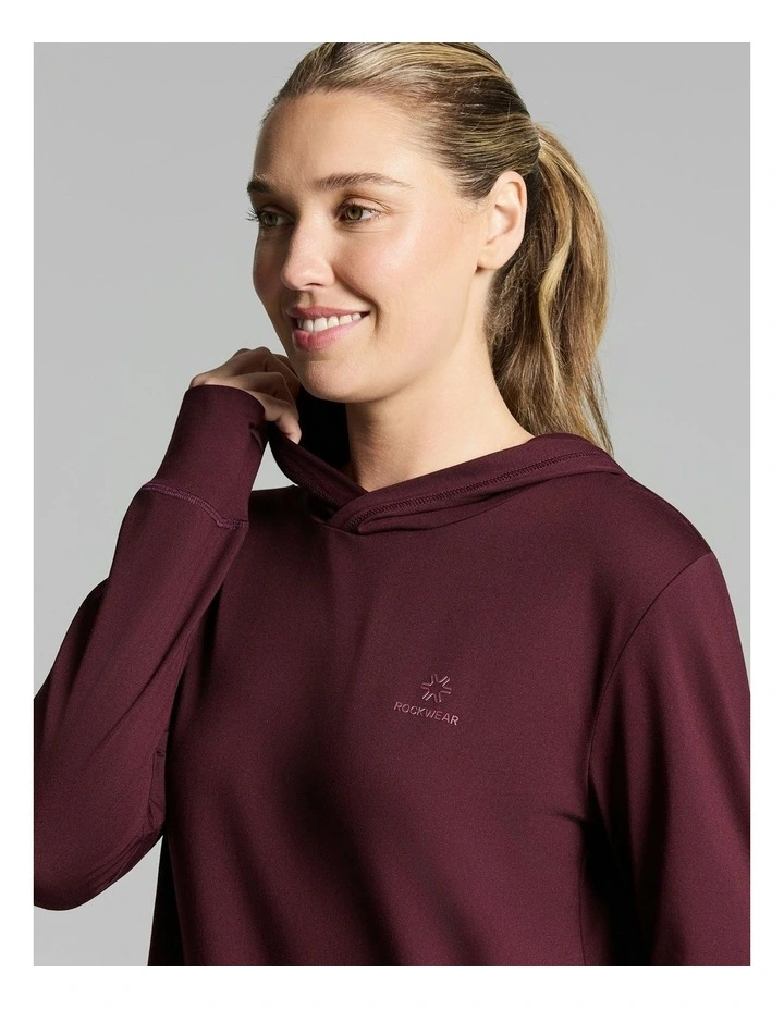 Activate Brushed Hooded Long Sleeve Cherry Cola image 4