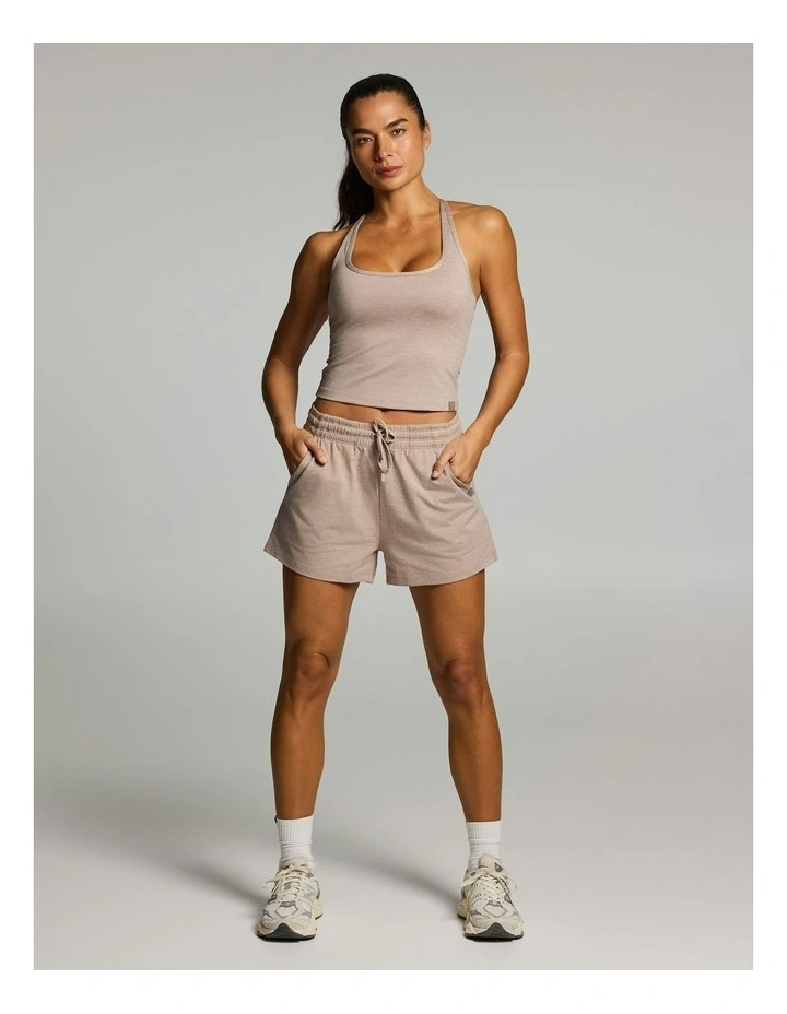 Balance Tie Front Short Latte Marle image 5