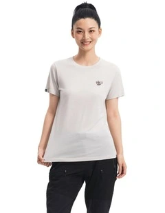 Simond Women Merino Wool Travel T-shirt 500 Putty