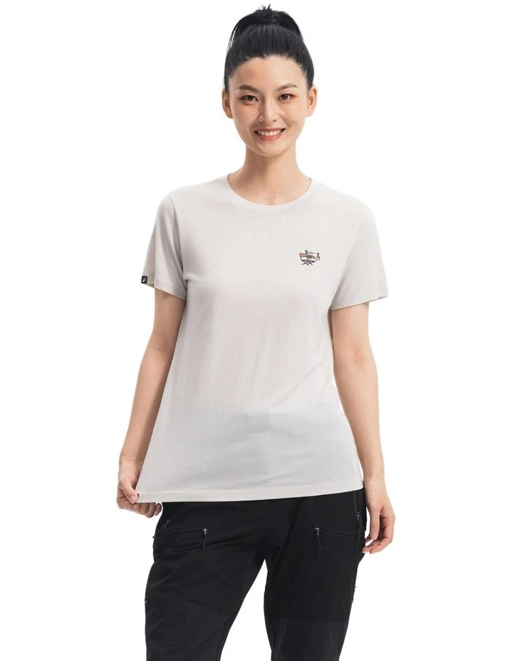 Simond Women Merino Wool Travel T-shirt 500 Putty image 1
