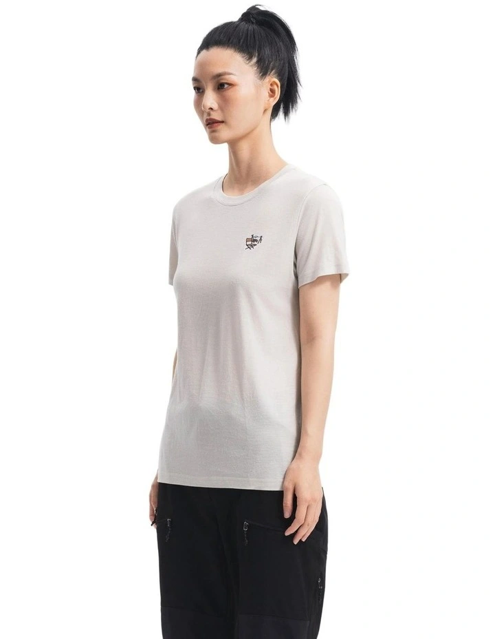 Simond Women Merino Wool Travel T-shirt 500 Putty image 3