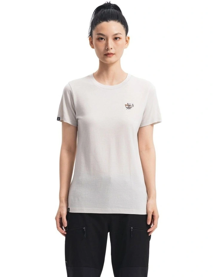 Simond Women Merino Wool Travel T-shirt 500 Putty image 4