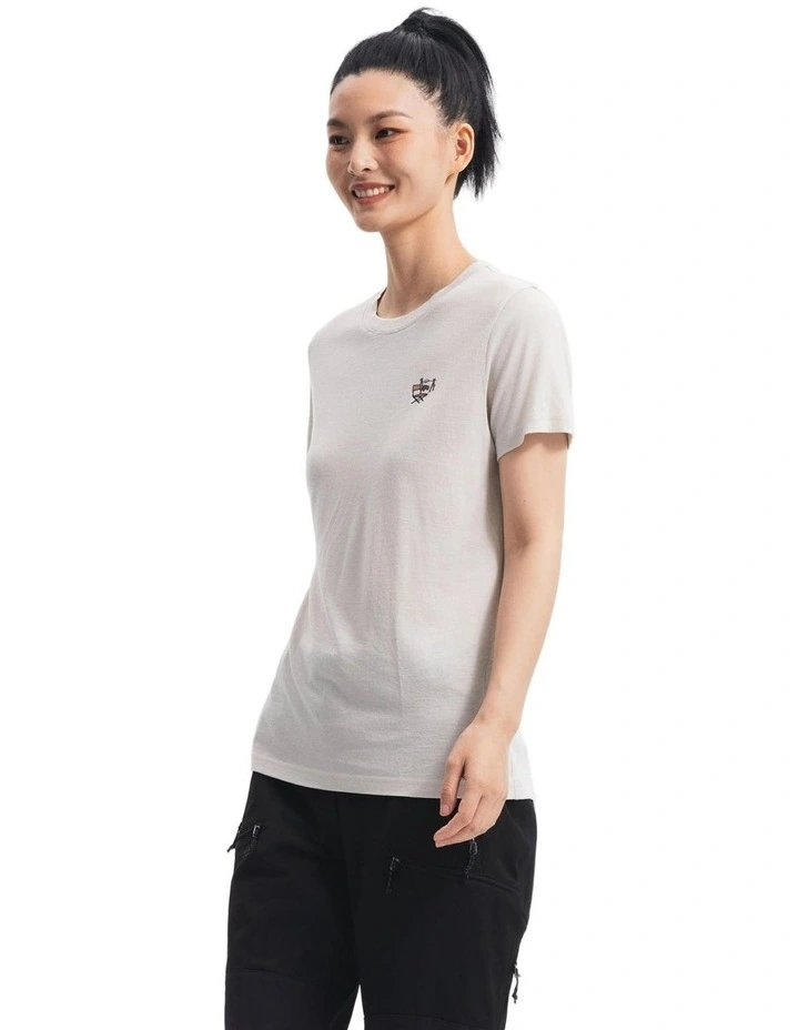 Simond Women Merino Wool Travel T-shirt 500 Putty image 5