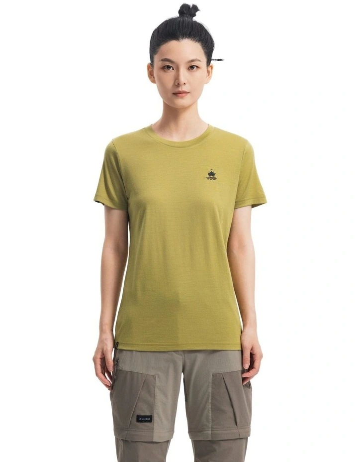Simond Women Travel 500 Merino Wool T-Shirt Khaki image 1