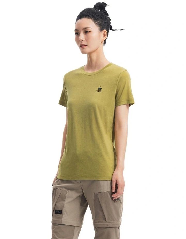 Simond Women Travel 500 Merino Wool T-Shirt Khaki image 3