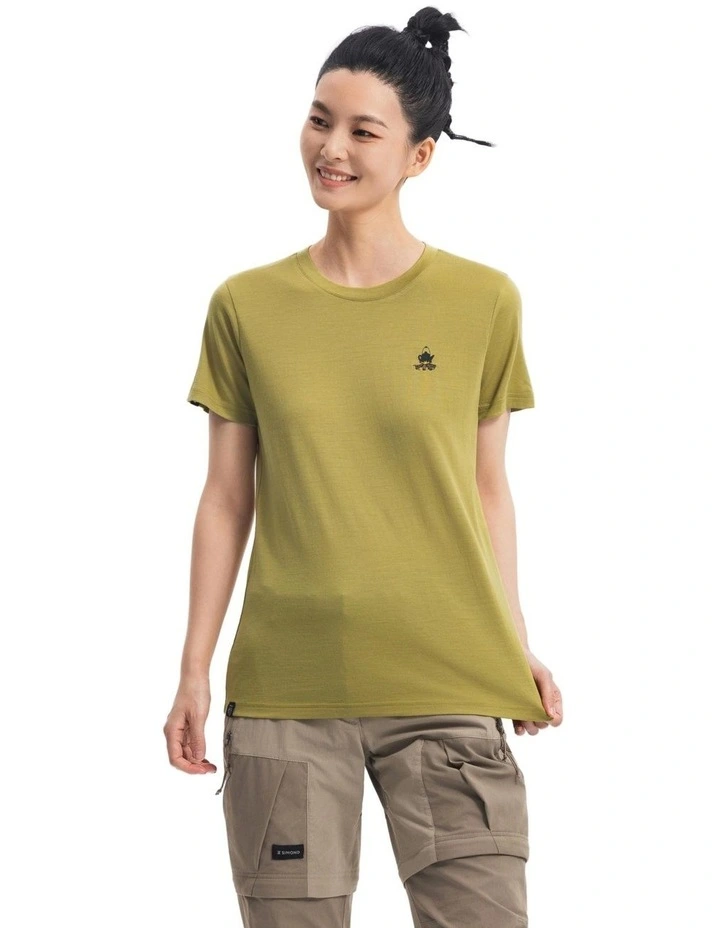 Simond Women Travel 500 Merino Wool T-Shirt Khaki image 4