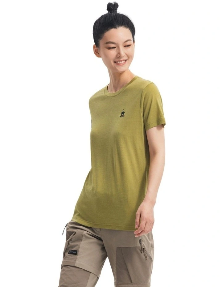 Simond Women Travel 500 Merino Wool T-Shirt Khaki image 5