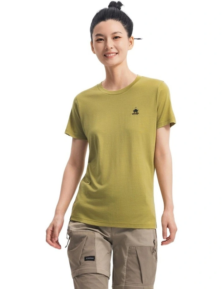 Simond Women Travel 500 Merino Wool T-Shirt Khaki image 6