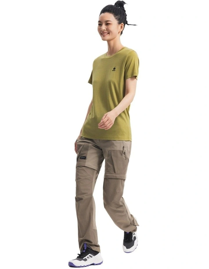 Simond Women Travel 500 Merino Wool T-Shirt Khaki image 7