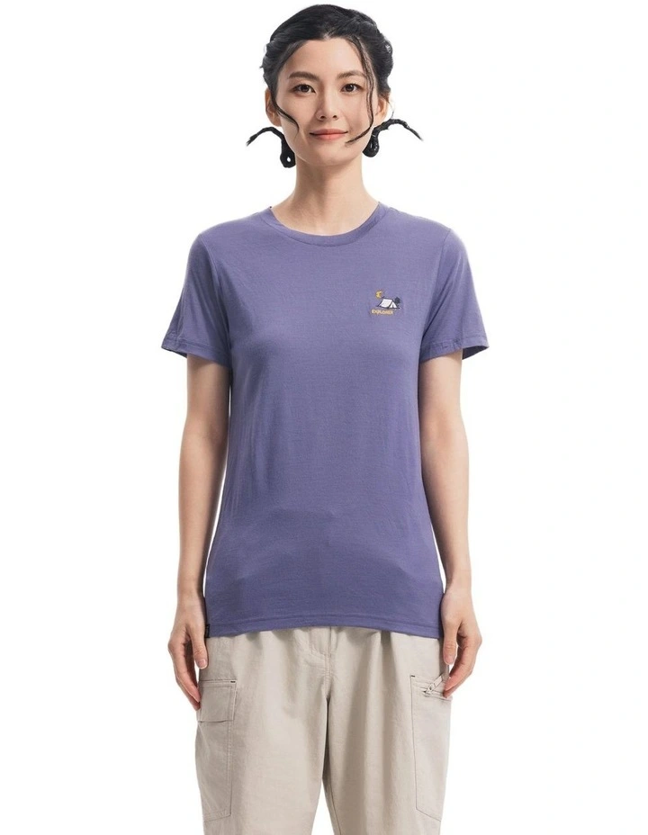 Simond Women Travel 500 Wool T-Shirt Purple image 1