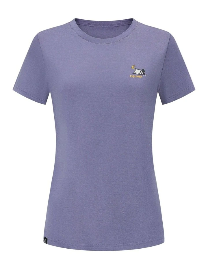 Simond Women Travel 500 Wool T-Shirt Purple image 6