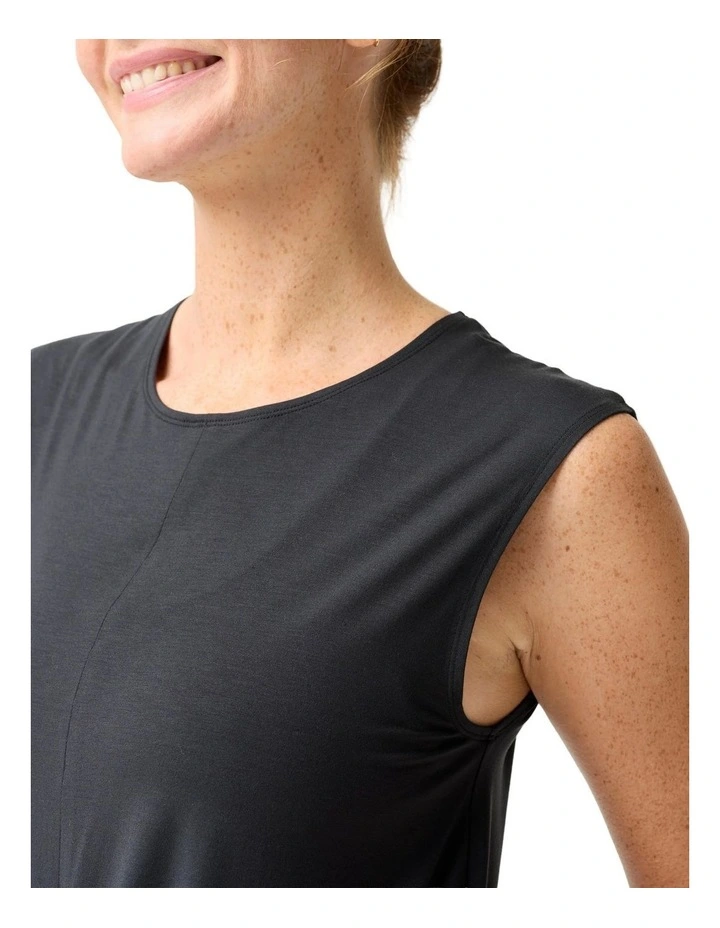 Women Yoga Pilates Draped Tank Top Graphite Grey image 3