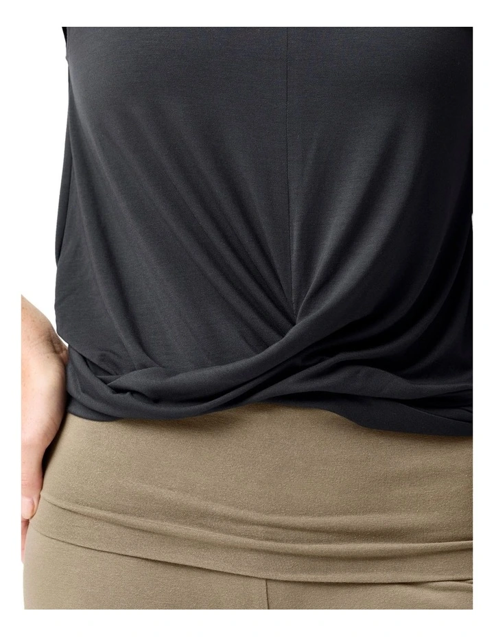 Women Yoga Pilates Draped Tank Top Graphite Grey image 4