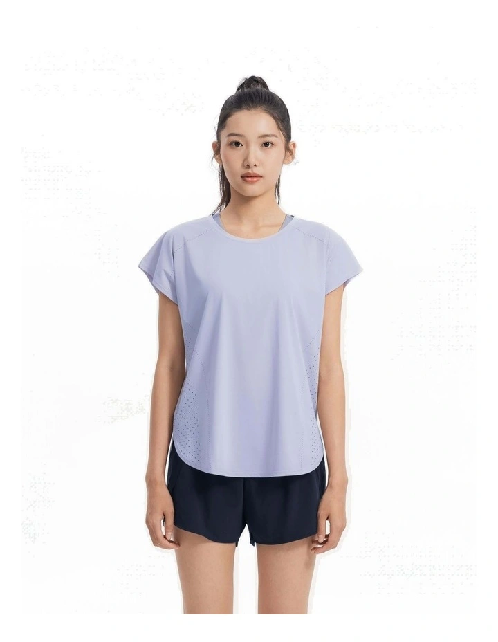 Women's Loose-Fit Breathable Fitness T-Shirt in Pastel Mauve Grey image 1