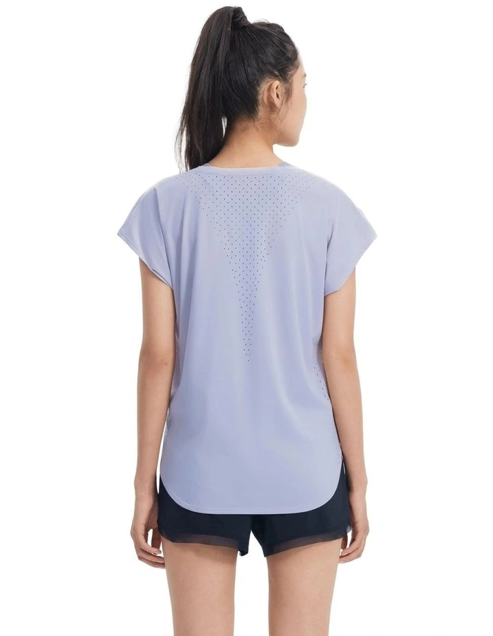 Women's Loose-Fit Breathable Fitness T-Shirt in Pastel Mauve Grey image 2