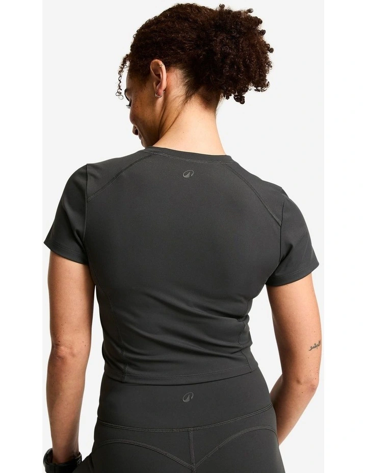 Women's Short-Sleeved Sports T-Shirt in Dark Grey image 2