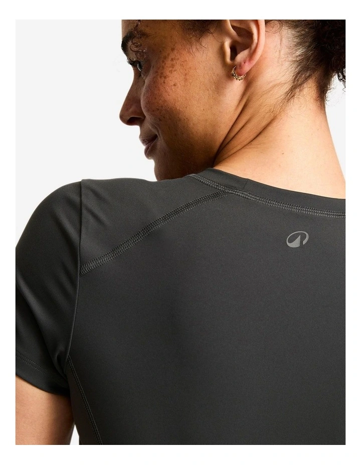 Women's Short-Sleeved Sports T-Shirt in Dark Grey image 3