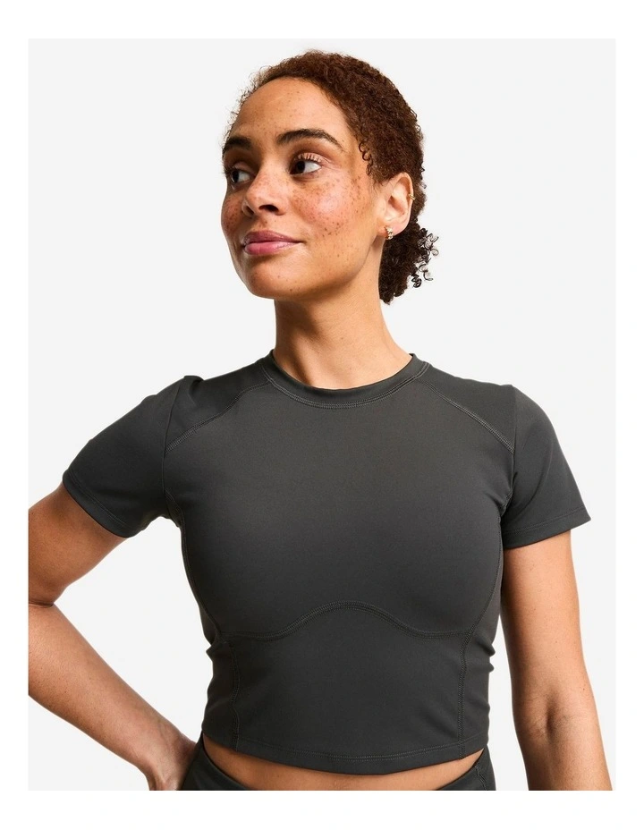 Women's Short-Sleeved Sports T-Shirt in Dark Grey image 4