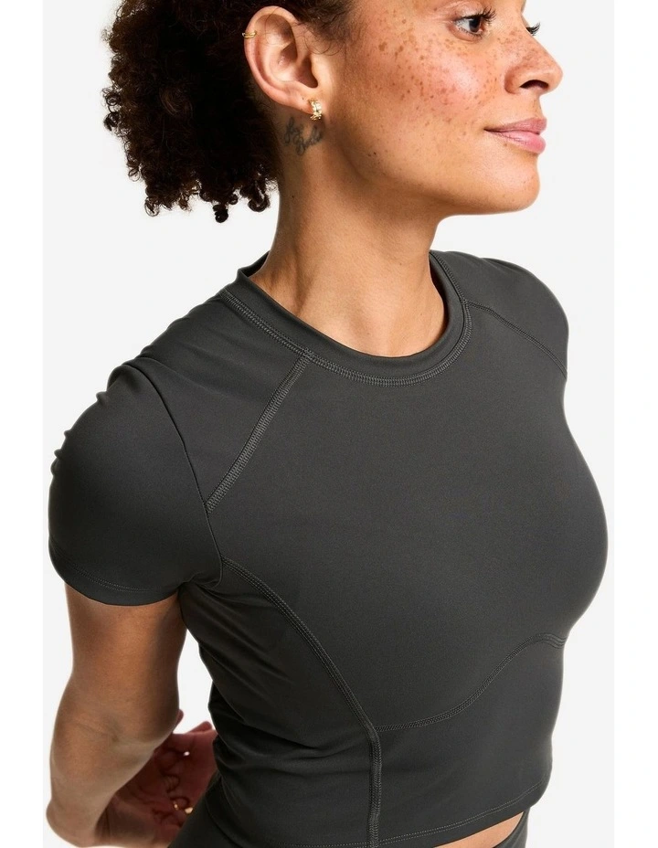 Women's Short-Sleeved Sports T-Shirt in Dark Grey image 5