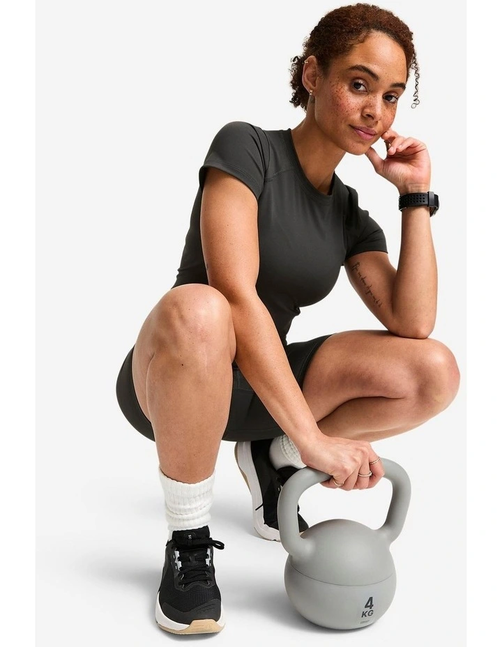 Women's Short-Sleeved Sports T-Shirt in Dark Grey image 6