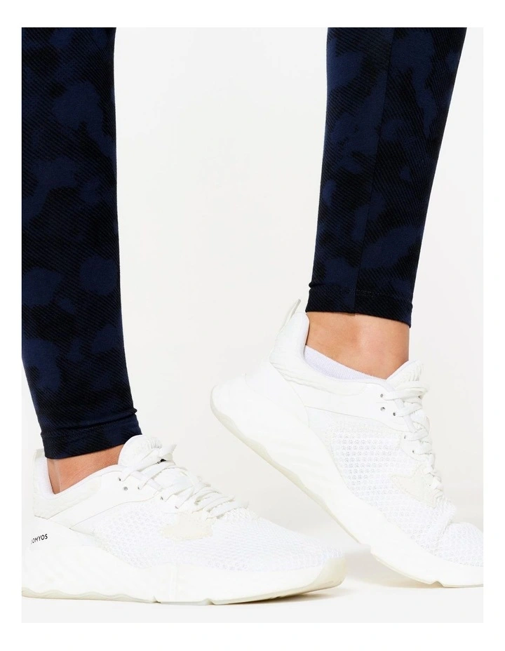 Women's Cotton Fitness Leggings in Black/Blue image 5