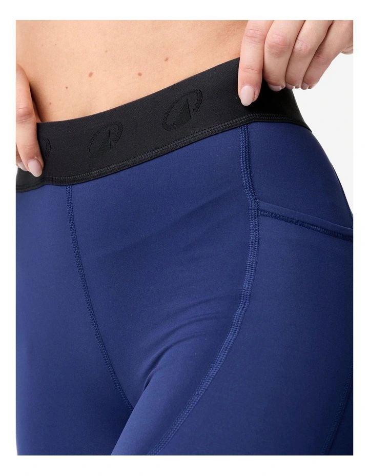 Women's Elasticated Waistband Training Leggings in Navy Blue image 6