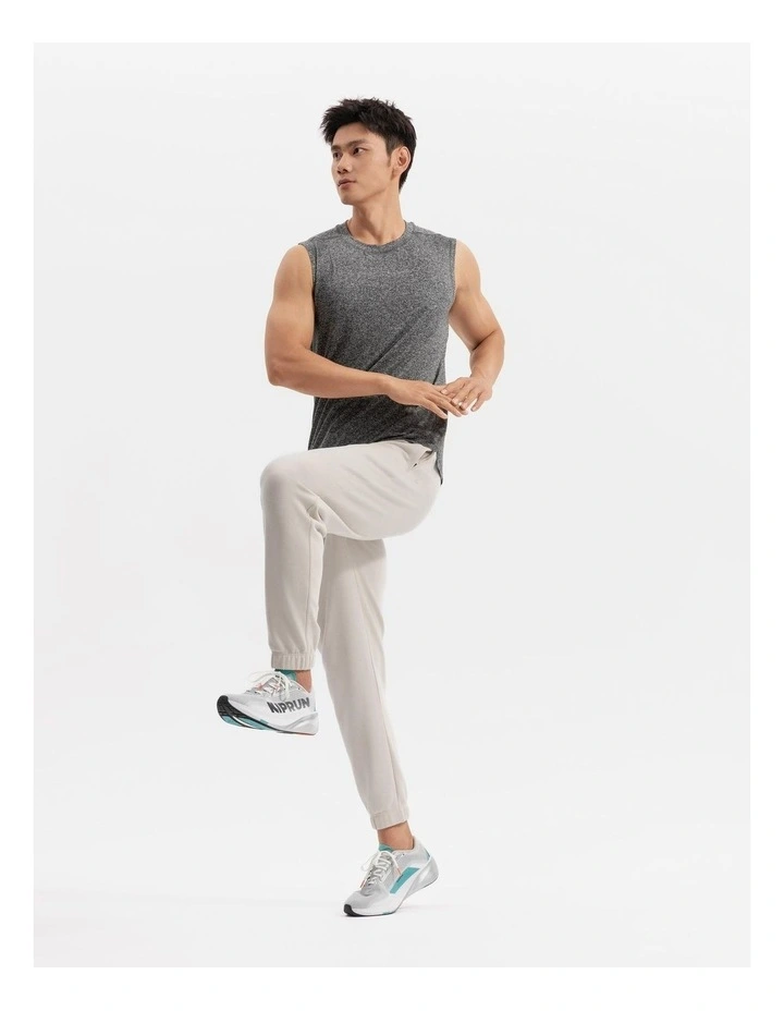 Men's Training Zip Pants in Linen Beige image 7