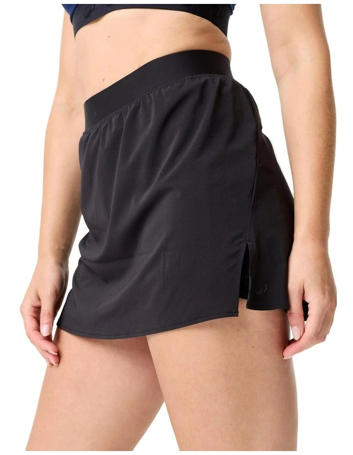 Women's Draping Skirt with Shorts - Black image 5