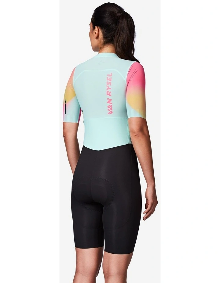Van Rysel Women's Road Biking Aerosuit RCR-R Green image 2