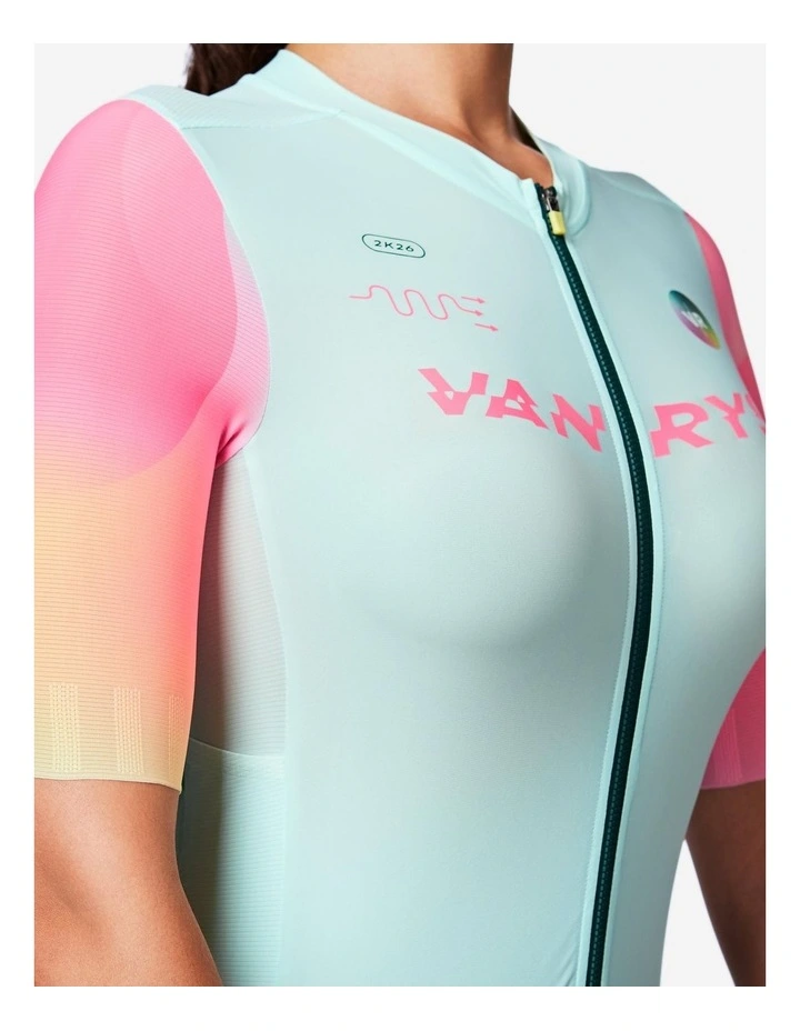 Van Rysel Women's Road Biking Aerosuit RCR-R Green image 7