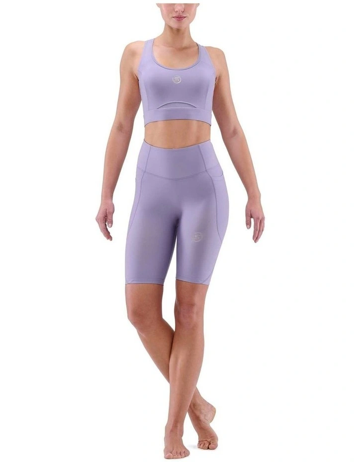 MOTION Women's Half Tights Woven Fabric Activewear Dust Taro image 1