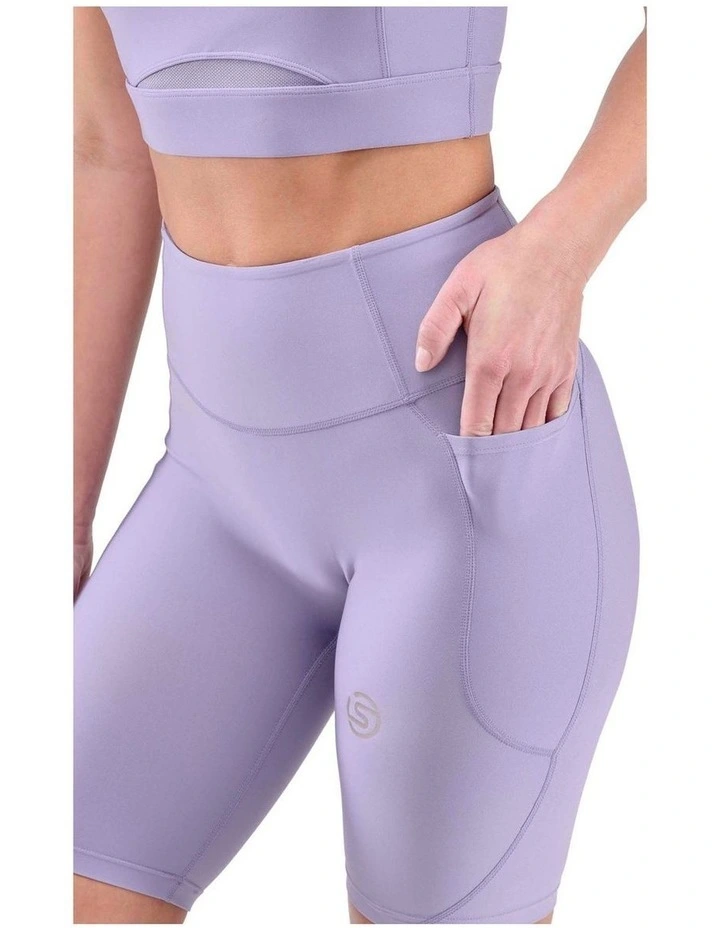 MOTION Women's Half Tights Woven Fabric Activewear Dust Taro image 3