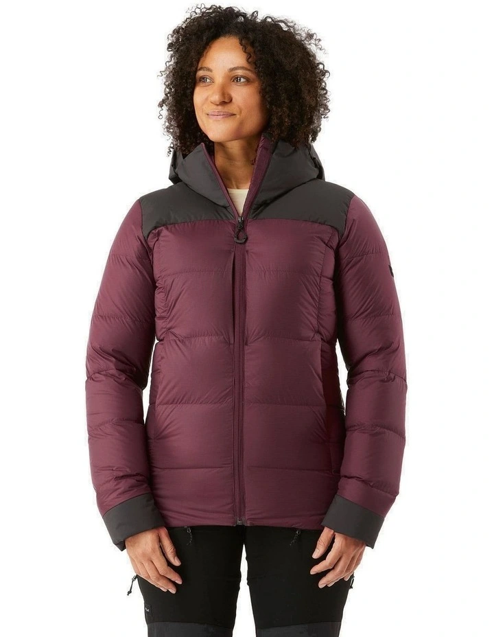 Womens Warm Padded Jacket with Hood MT900 -20C in Maroon image 1