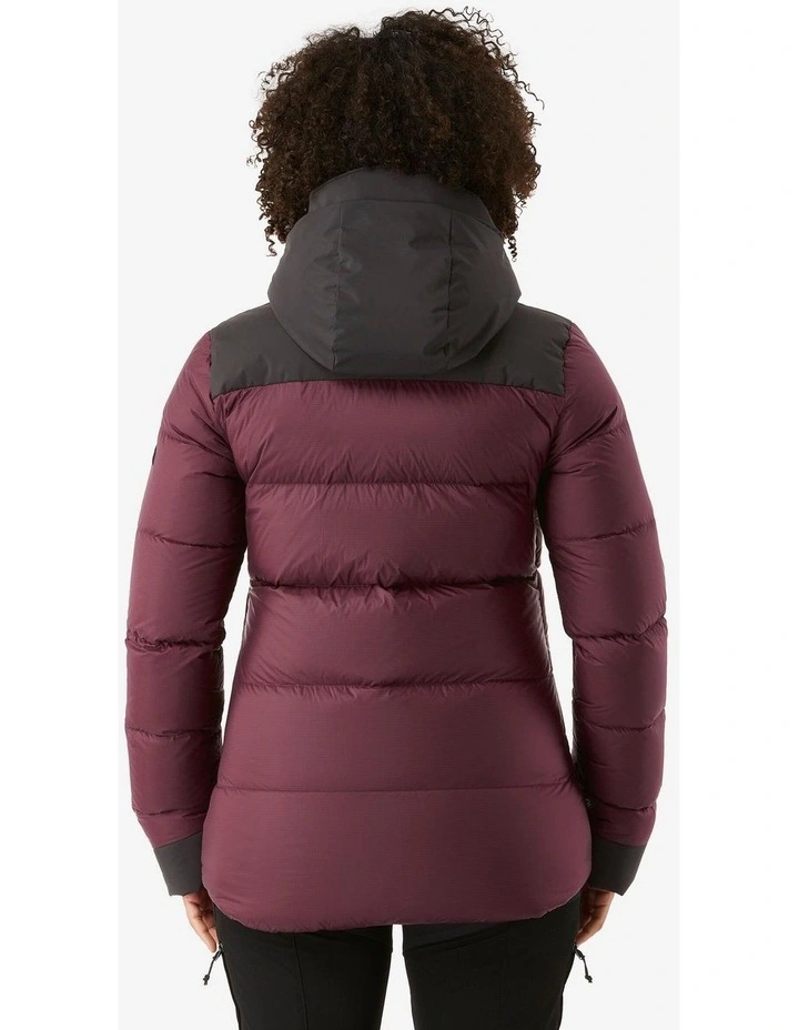 Womens Warm Padded Jacket with Hood MT900 -20C in Maroon image 2