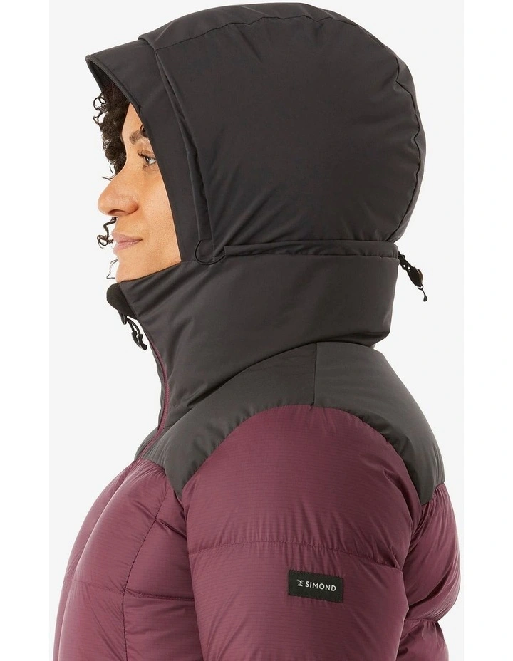 Womens Warm Padded Jacket with Hood MT900 -20C in Maroon image 3