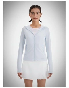 Women's Running Hooded Jacket in Sun Protect in Blue