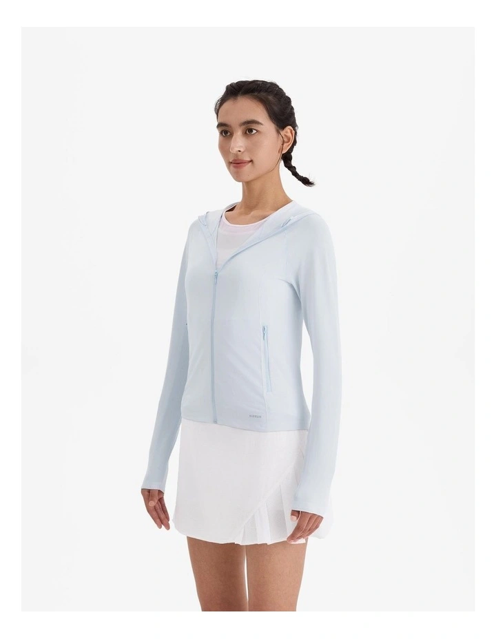 Women's Running Hooded Jacket in Sun Protect in Blue image 3