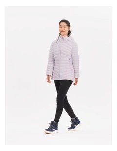 Forclaz Women's Hooded Down Jacket Trek100 in Pale Lilac Purple