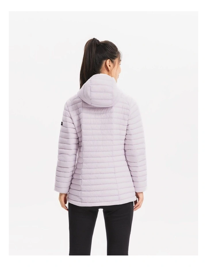 Forclaz Women's Hooded Down Jacket Trek100 in Pale Lilac Purple image 2