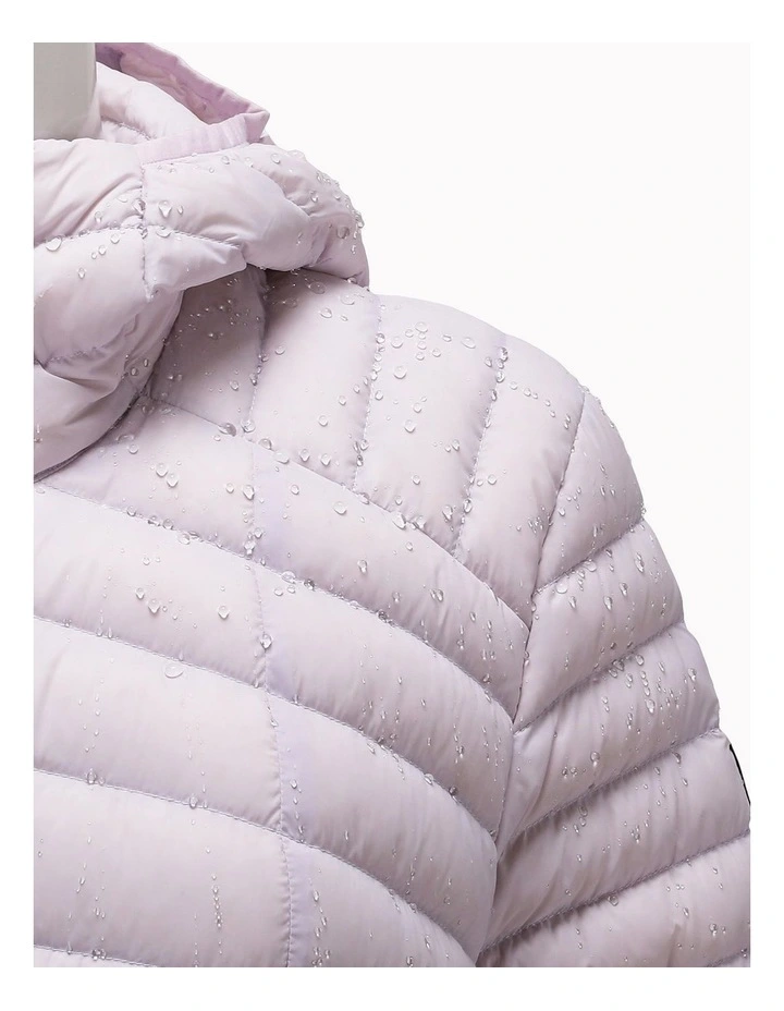 Forclaz Women's Hooded Down Jacket Trek100 in Pale Lilac Purple image 4