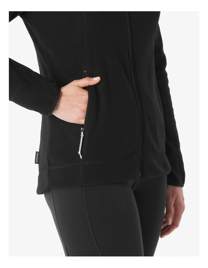 Women's Mountain Walking Fleece Jacket MH120 in Black image 5