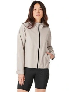 WomenS Waterproof Hiking Jacket, Mh100 - Beige