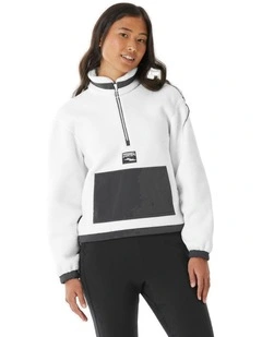 Women'S Sherpa Mountain Hiking Fleece Mh100 1/2 Zip - White