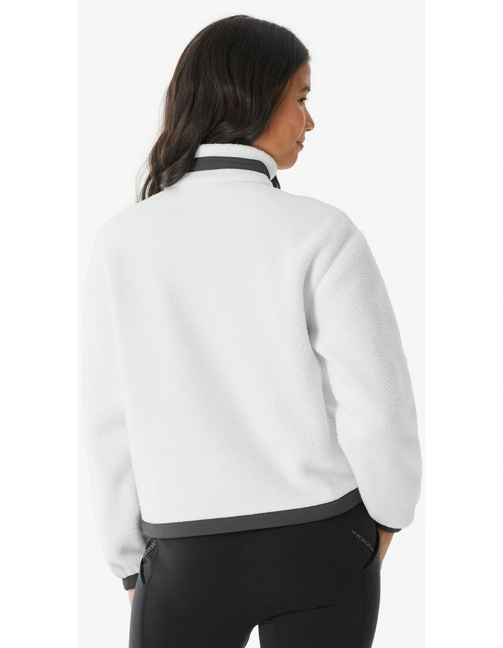 Women'S Sherpa Mountain Hiking Fleece Mh100 1/2 Zip - White image 2