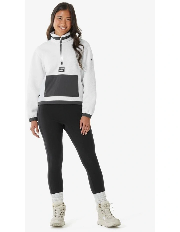 Women'S Sherpa Mountain Hiking Fleece Mh100 1/2 Zip - White image 3