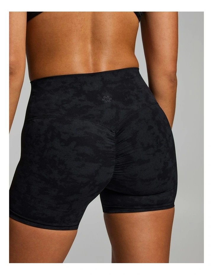 Sculpt Scrunch Bum Mid Thigh Bike Shorts Black Acid image 4